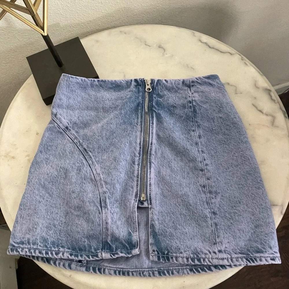 Blue Denim Mini Skirt - Picture 4 of 5